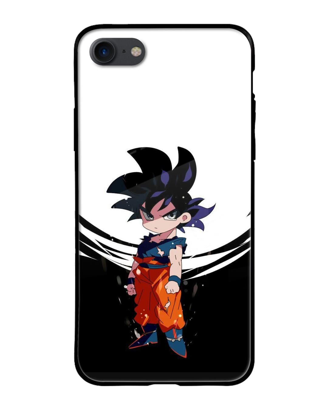 Shop Goku Chibi Premium Glass Case for Apple iPhone 7 (Shock Proof,Scratch Resistant)-Front