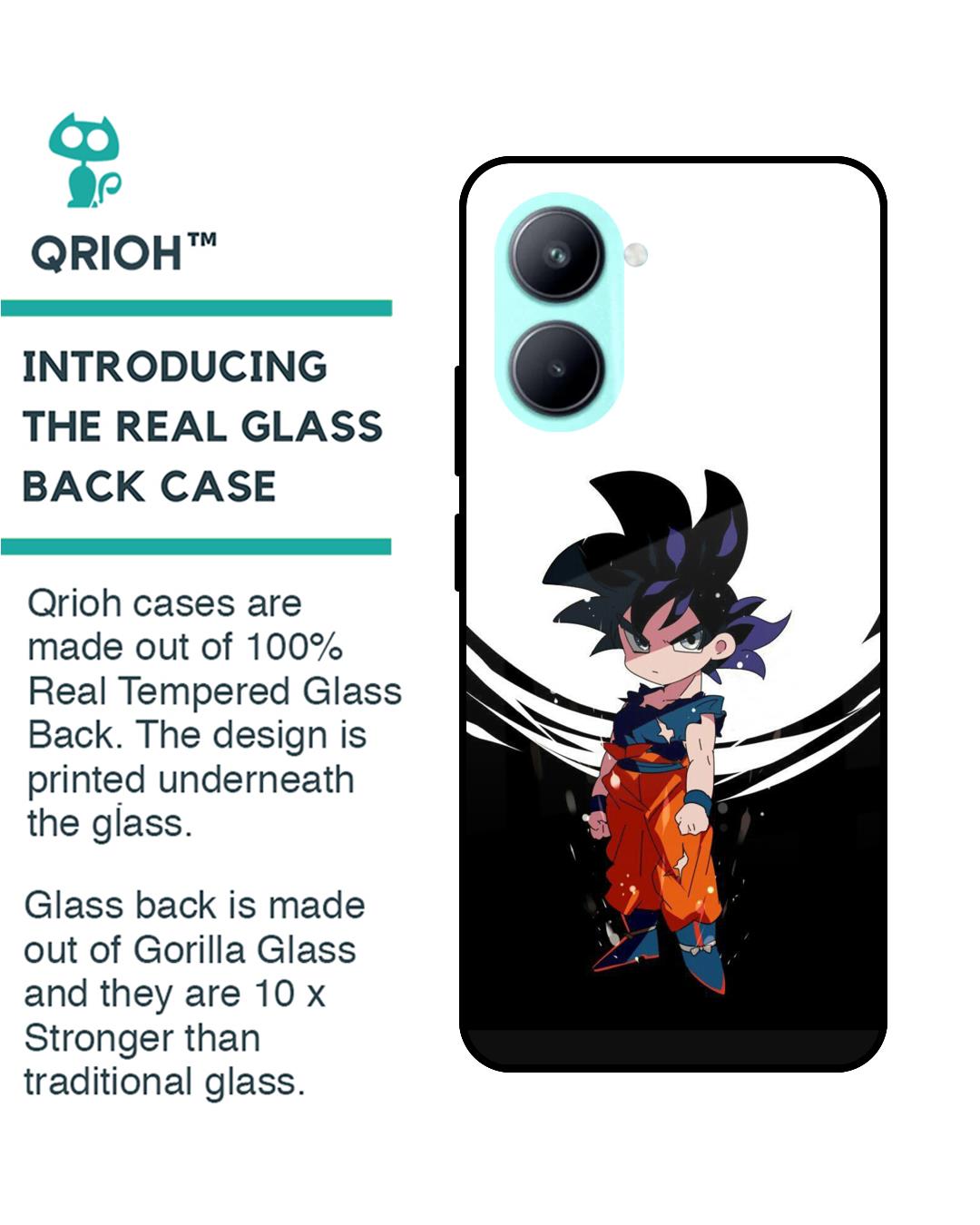 Shop Goku Chibi Premium Glass Case for Realme C33(Shock Proof, Scratch Resistant)-Back