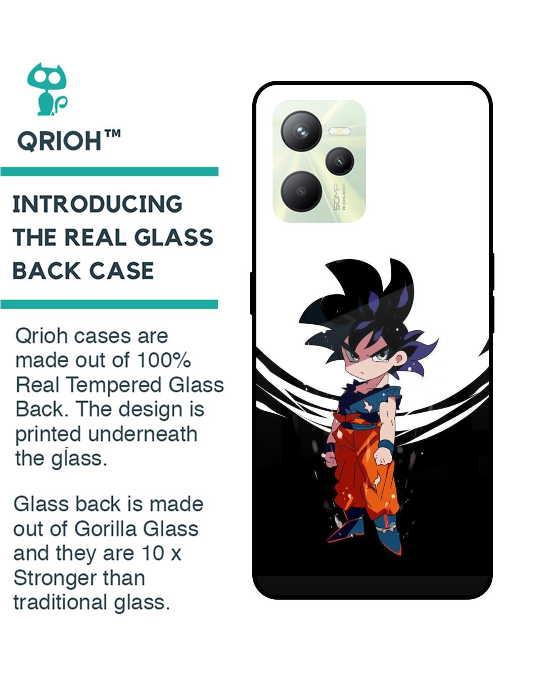 Shop Goku Chibi Premium Glass Case for Realme C35(Shock Proof, Scratch Resistant)-Back