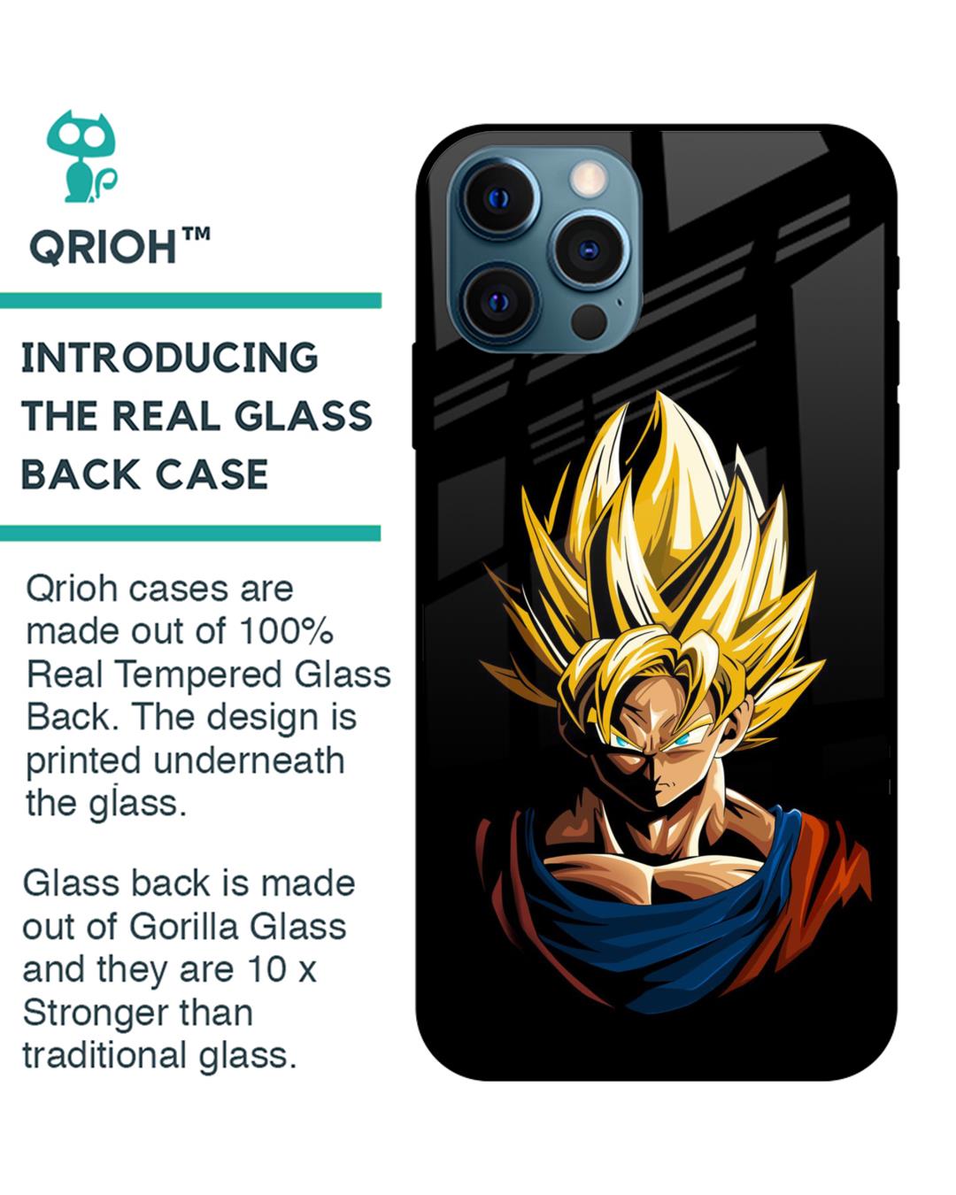 Shop Goku Manga Premium Glass Case for iPhone 12 Pro Max (Shock Proof, Scratch Resistant)-Back
