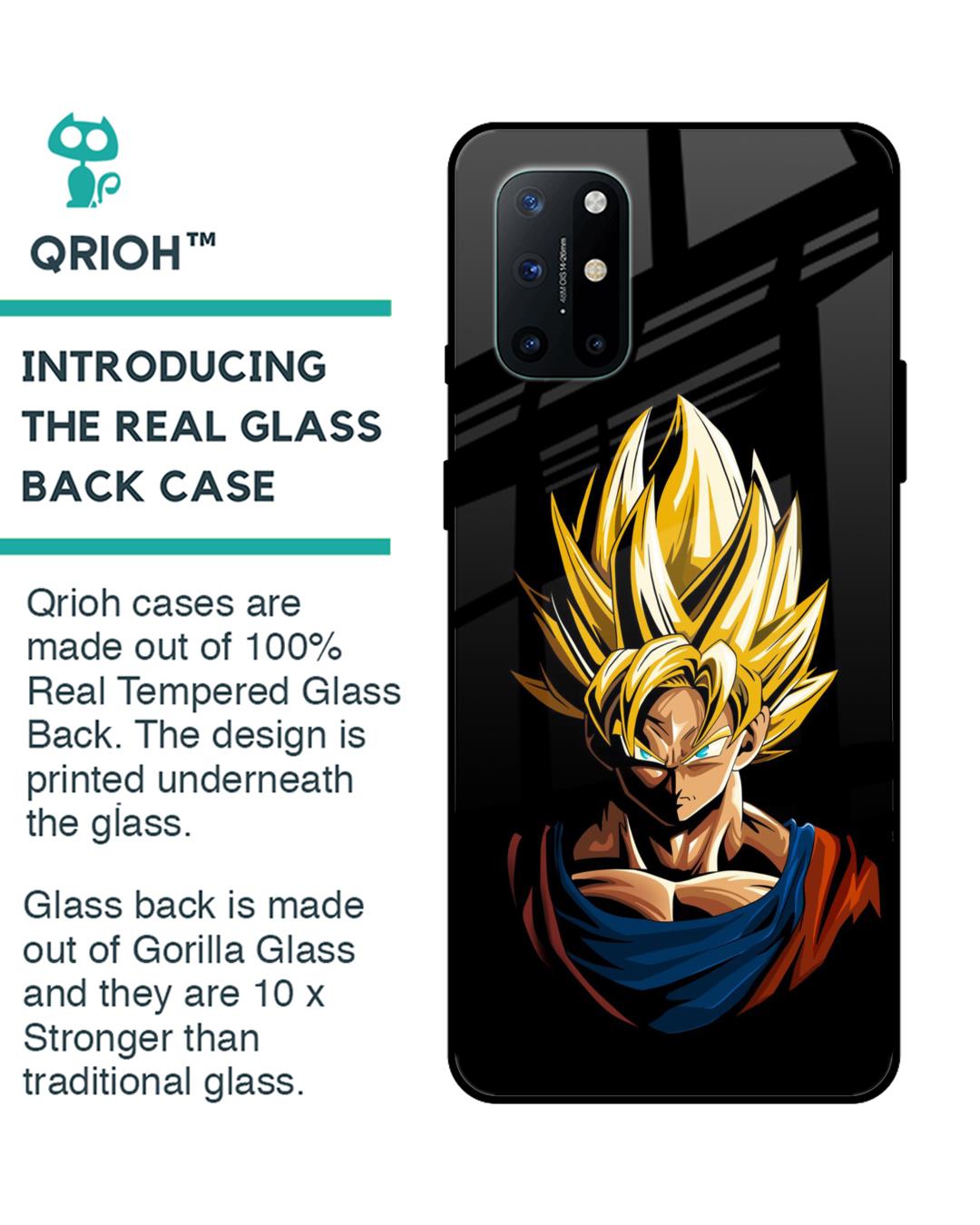 Shop Goku Manga Premium Glass Case for OnePlus 8T (Shock Proof,Scratch Resistant)-Back