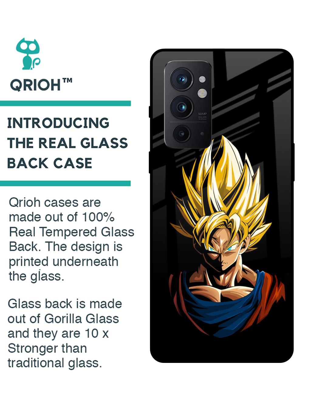 Shop Goku Manga Premium Glass Case for OnePlus 9RT 5G (Shock Proof,Scratch Resistant)-Back