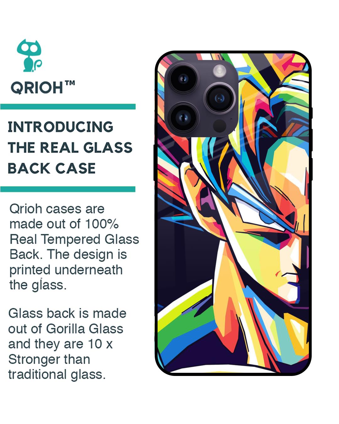 Shop Goku Pop Art Premium Glass Case for Apple iPhone 14 Pro Max (Shock Proof,Scratch Resistant)-Back