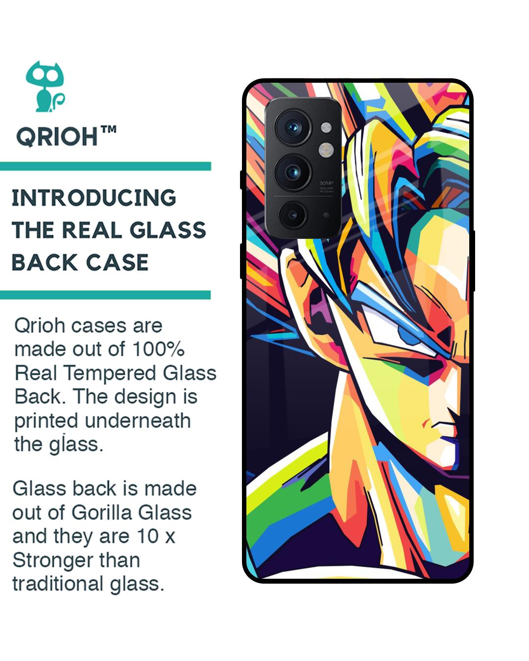 Shop Goku Pop Art Premium Glass Case for OnePlus 9RT 5G (Shock Proof,Scratch Resistant)-Back