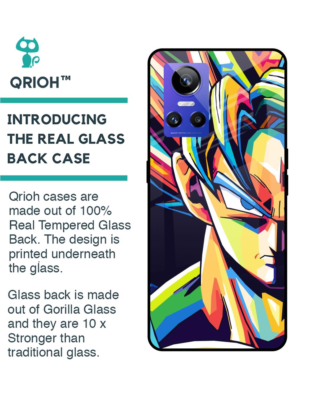 Shop Goku Pop Art Premium Glass Case for Realme GT Neo3(Shock Proof, Scratch Resistant)-Back