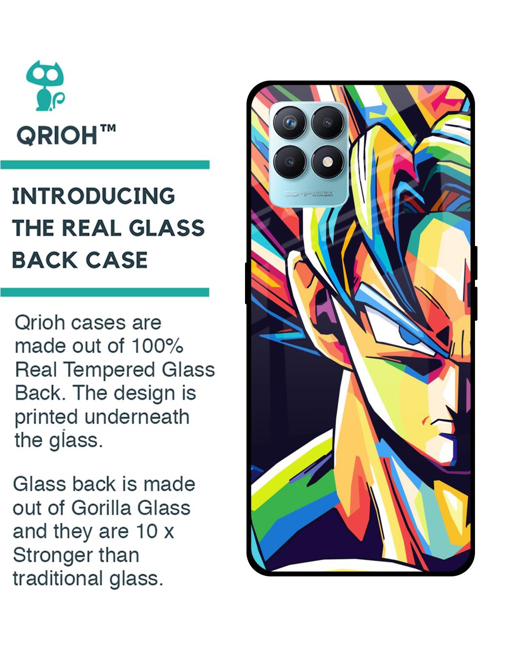 Shop Goku Pop Art Premium Glass Case for Realme Narzo 50(Shock Proof, Scratch Resistant)-Back