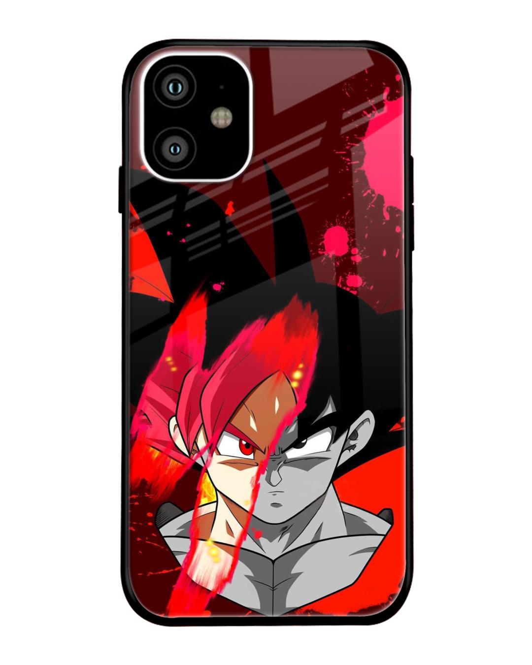 Shop Goku Red Splash Premium Glass Case for Apple iPhone 11 (Shock Proof,Scratch Resistant)-Front