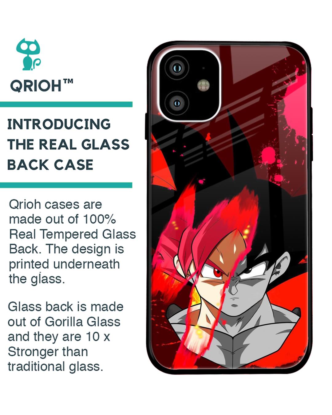 Shop Goku Red Splash Premium Glass Case for Apple iPhone 11 (Shock Proof,Scratch Resistant)-Back