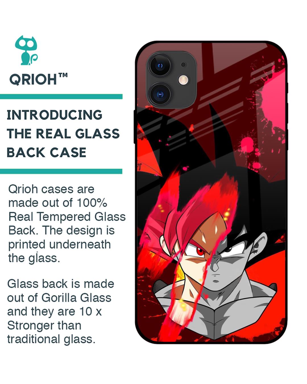 Shop Goku Red Splash Premium Glass Case for Apple iPhone 12 Mini (Shock Proof,Scratch Resistant)-Back
