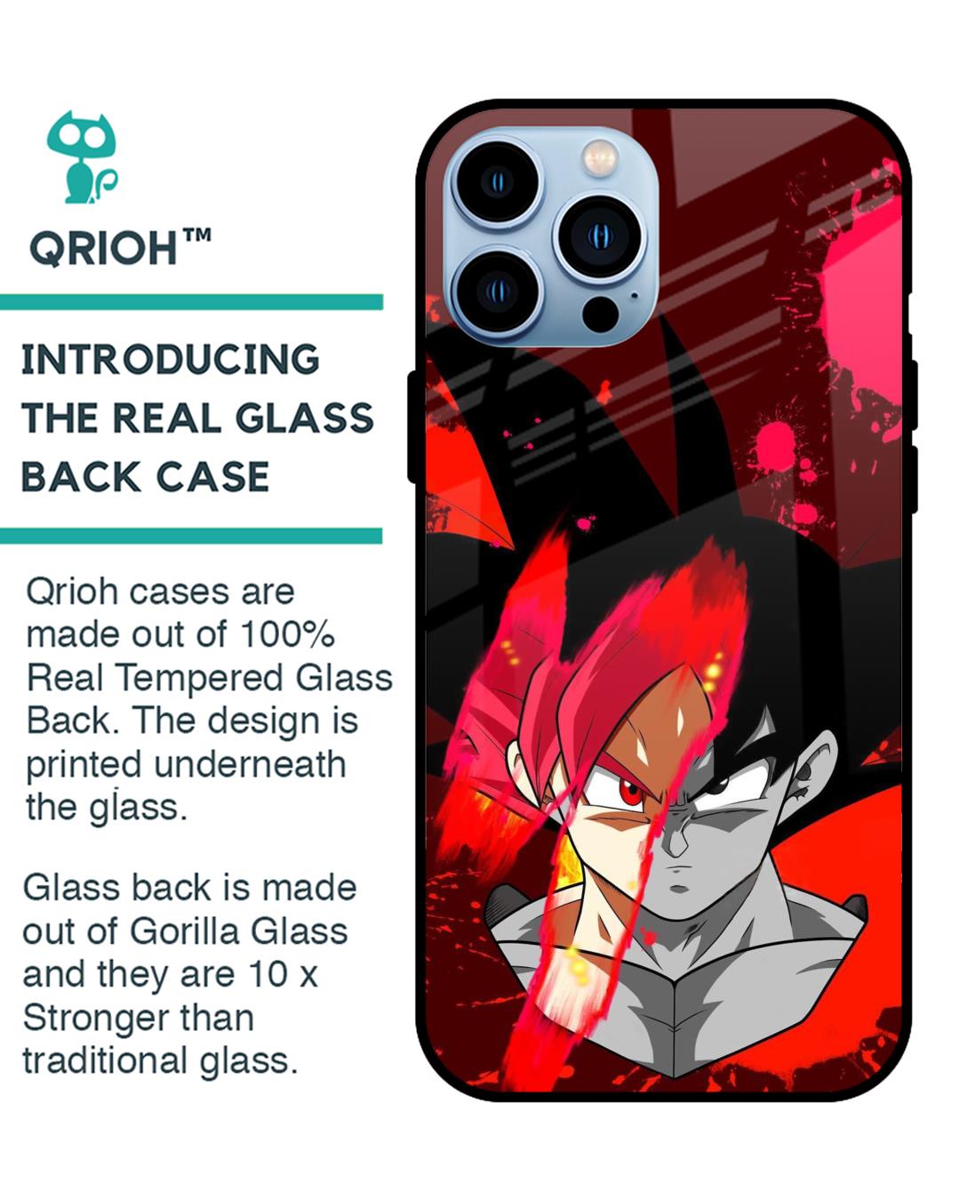 Shop Goku Red Splash Premium Glass Case for Apple iPhone 13 Pro (Shock Proof,Scratch Resistant)-Back