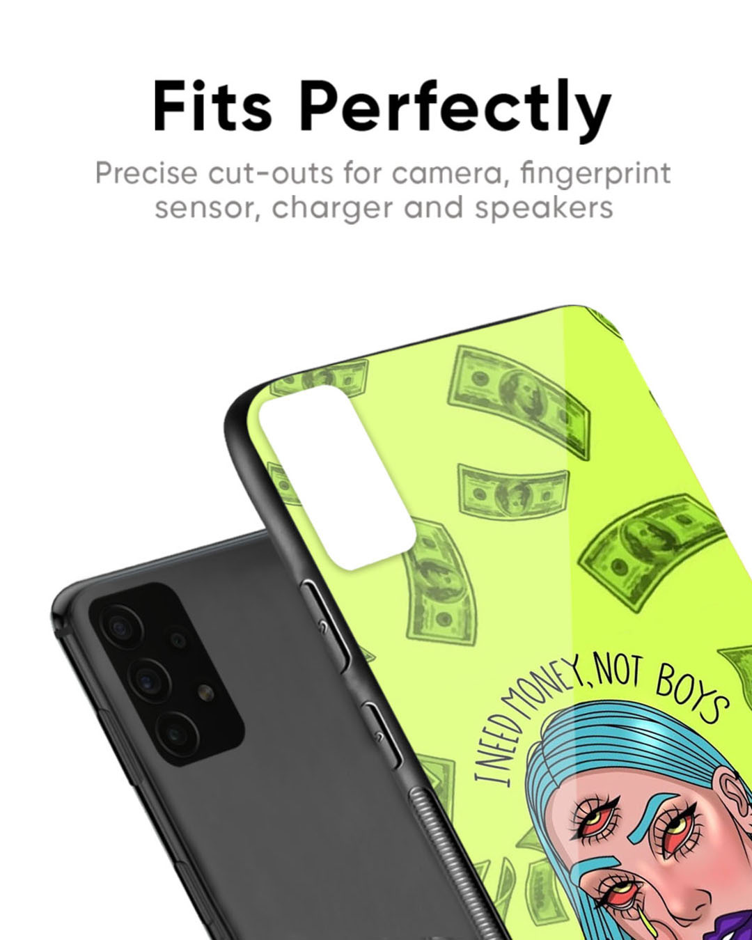 Shop Gold Digger Premium Glass Case for OnePlus 7 (Shock Proof, Scratch Resistant)-Back