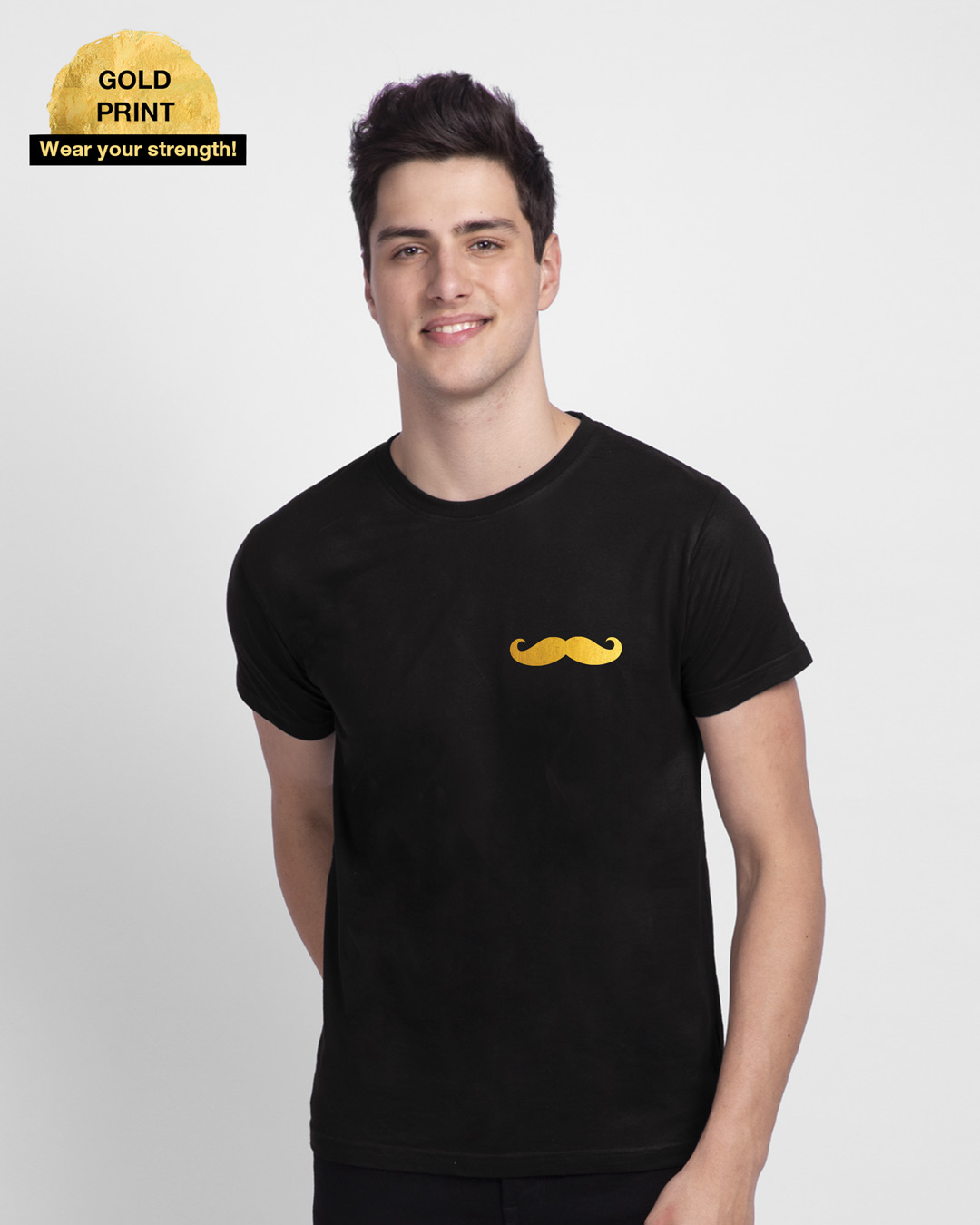 

Gold Mooch Half Sleeve T-Shirt Men' Printed T-Shirts Bewakoof.com, Black