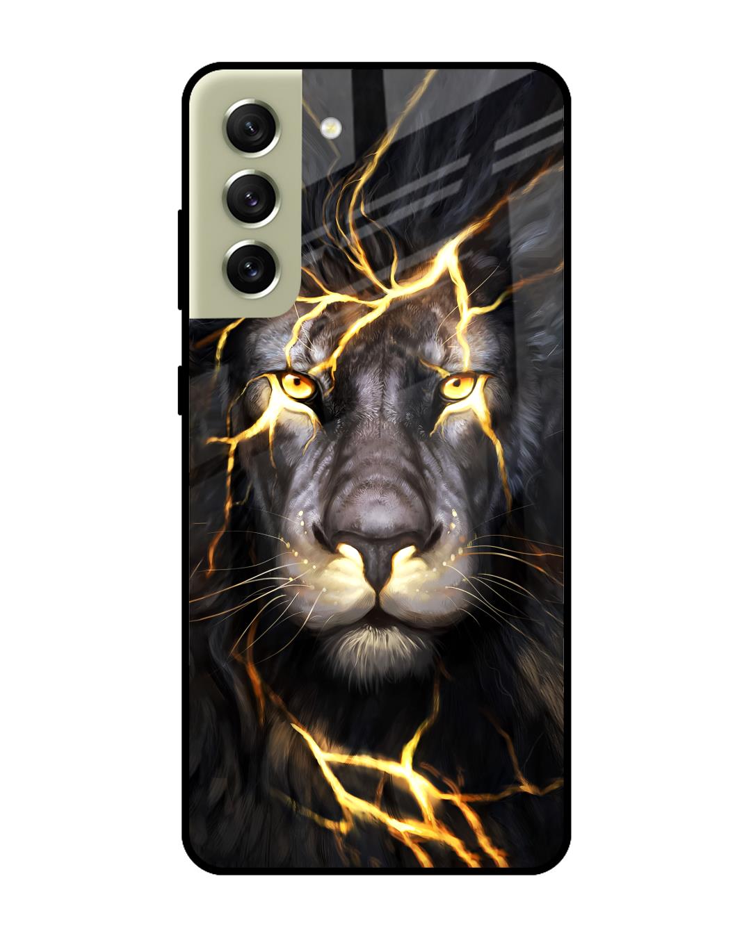 Buy Golden Grey Lion Premium Glass Case For Samsung Galaxy S21 Fe 5g 