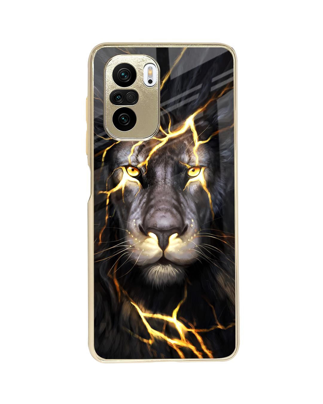 Shop Golden Grey Tiger Metallic Gold Premium Glass Case for Mi 11X Pro-Back