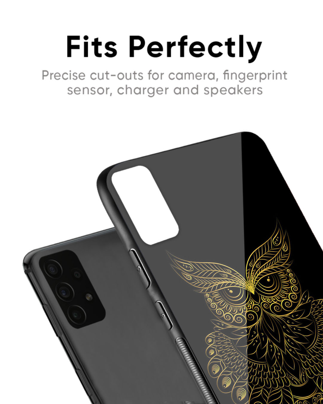 Shop Golden Owl Premium Glass Case for Oppo Reno8T 5G (Shock Proof, Scratch Resistant)-Back