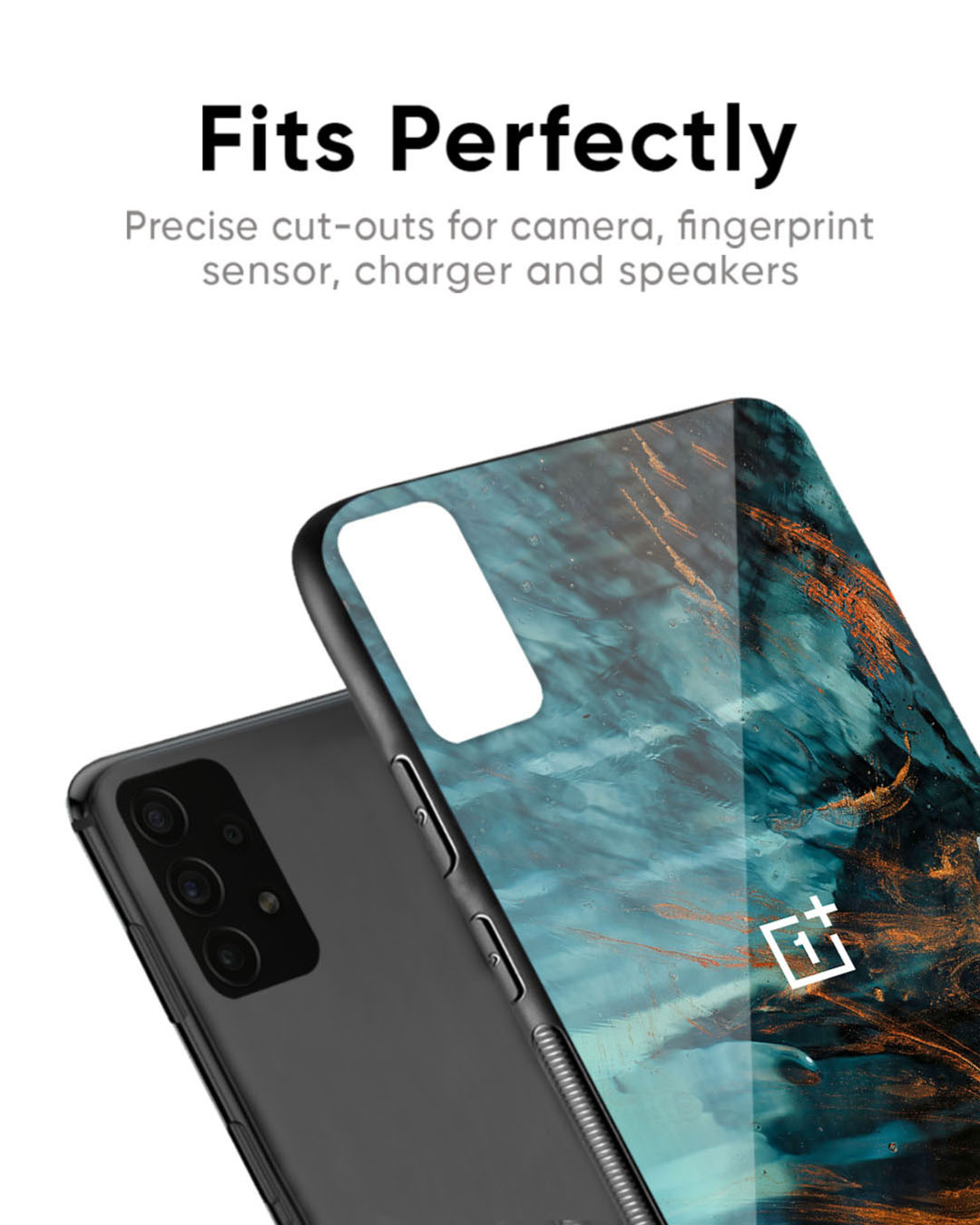 Shop Golden Splash Premium Glass Case for OnePlus 8 Pro(Shock Proof, Scratch Resistant)-Back