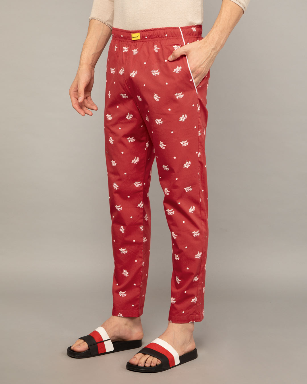 Shop Good Vibes Pattern All Over Printed Pyjamas-Back