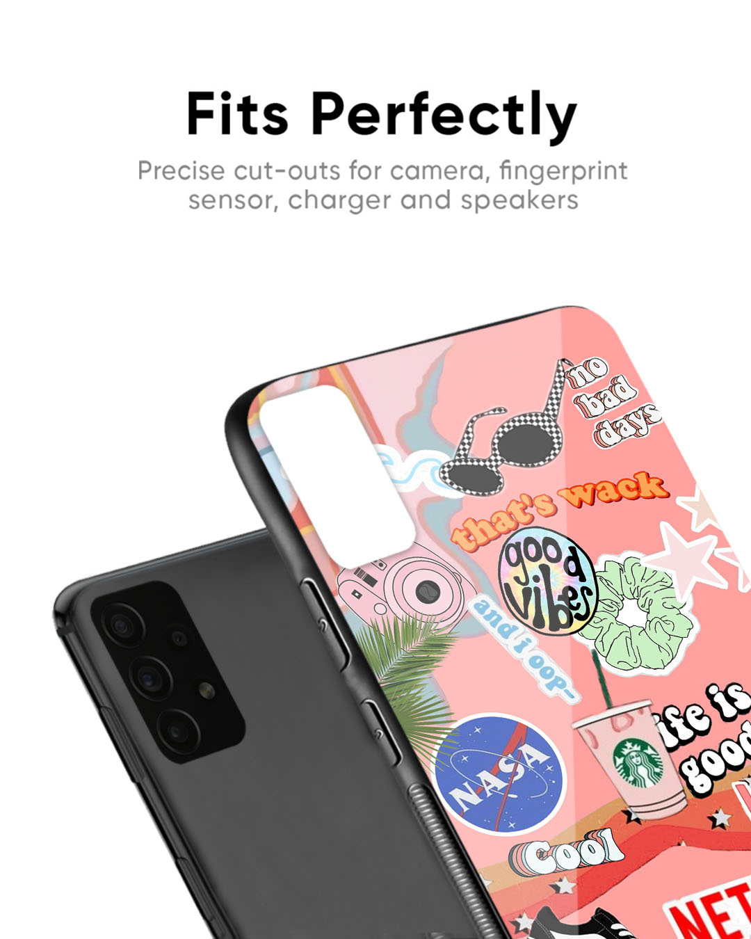 Shop Good Vibes Premium Glass Case for Realme 11 Pro+ 5G (Shock Proof, Scratch Resistant)-Back