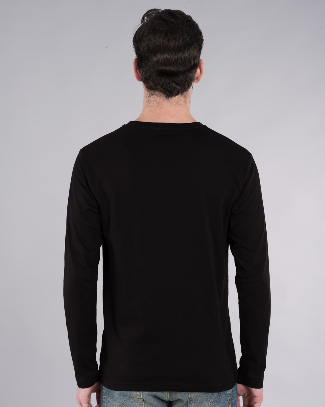 Shop Good Vibes Smiley Full Sleeve T-Shirt Black-Back