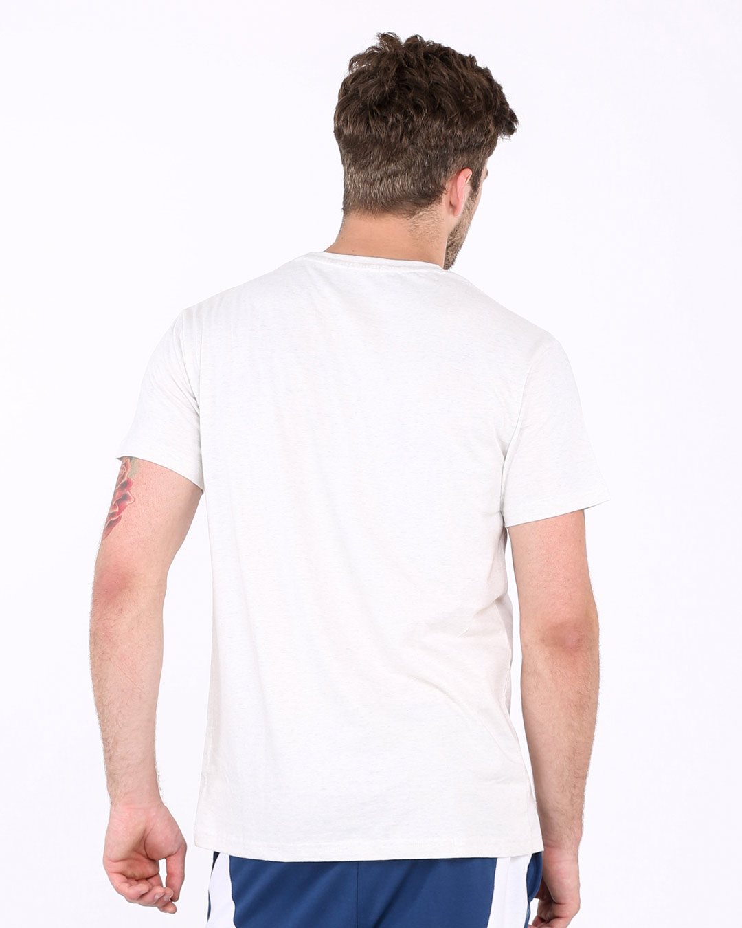 Shop Good Vibes Smiley Half Sleeve T-Shirt White-Back