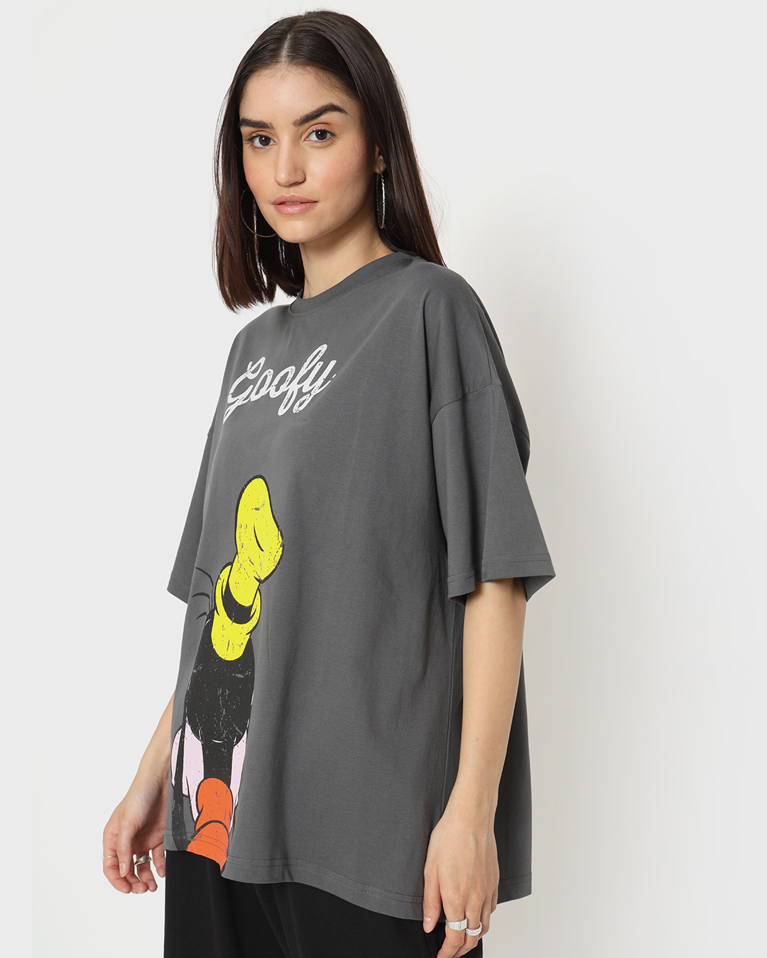 Shop Unisex Grey Goofy Graphic Printed Unisex Fit T-shirt-Back