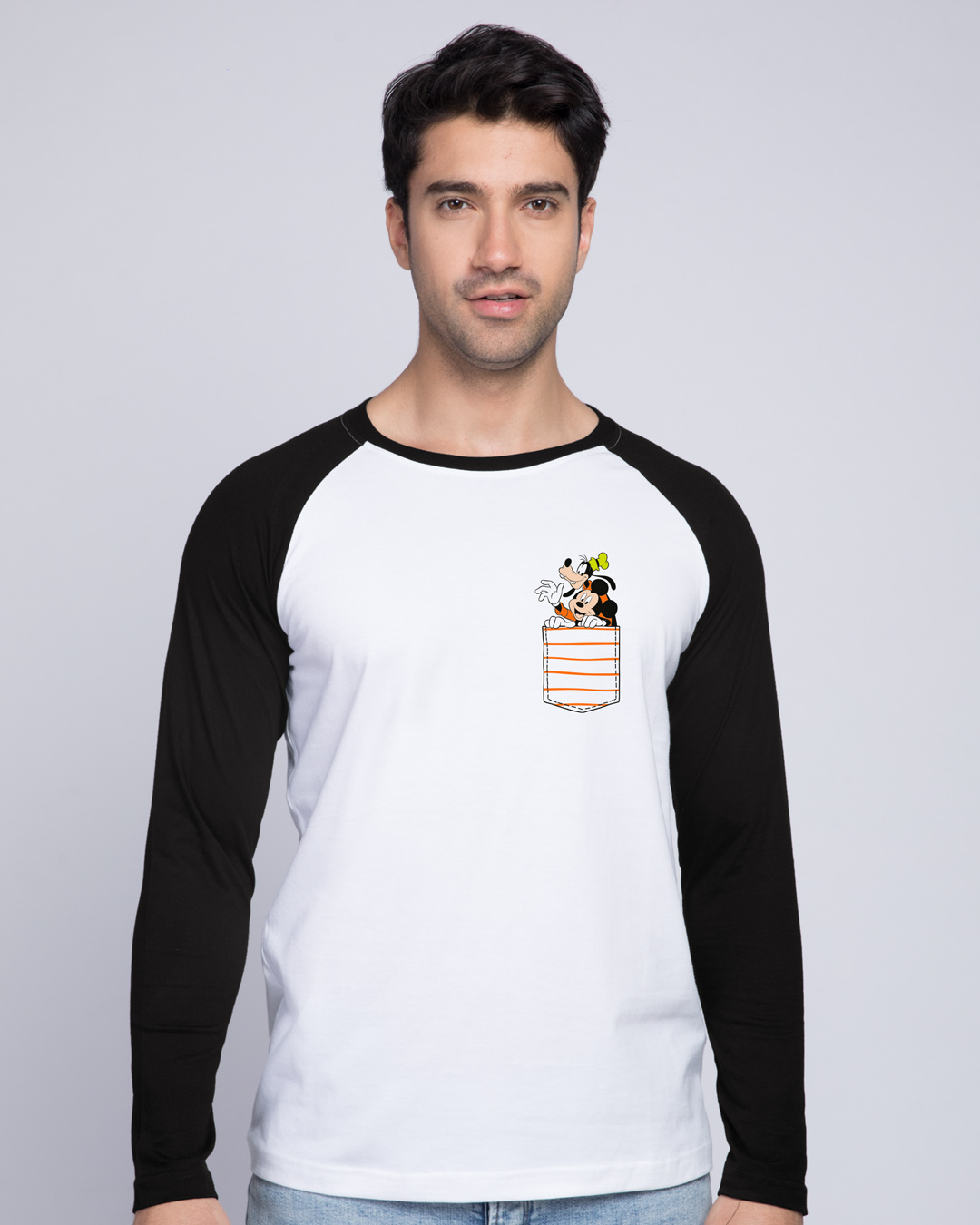 Shop Goofy Mickey Pocket  Full Sleeve Raglan T-Shirt-Back