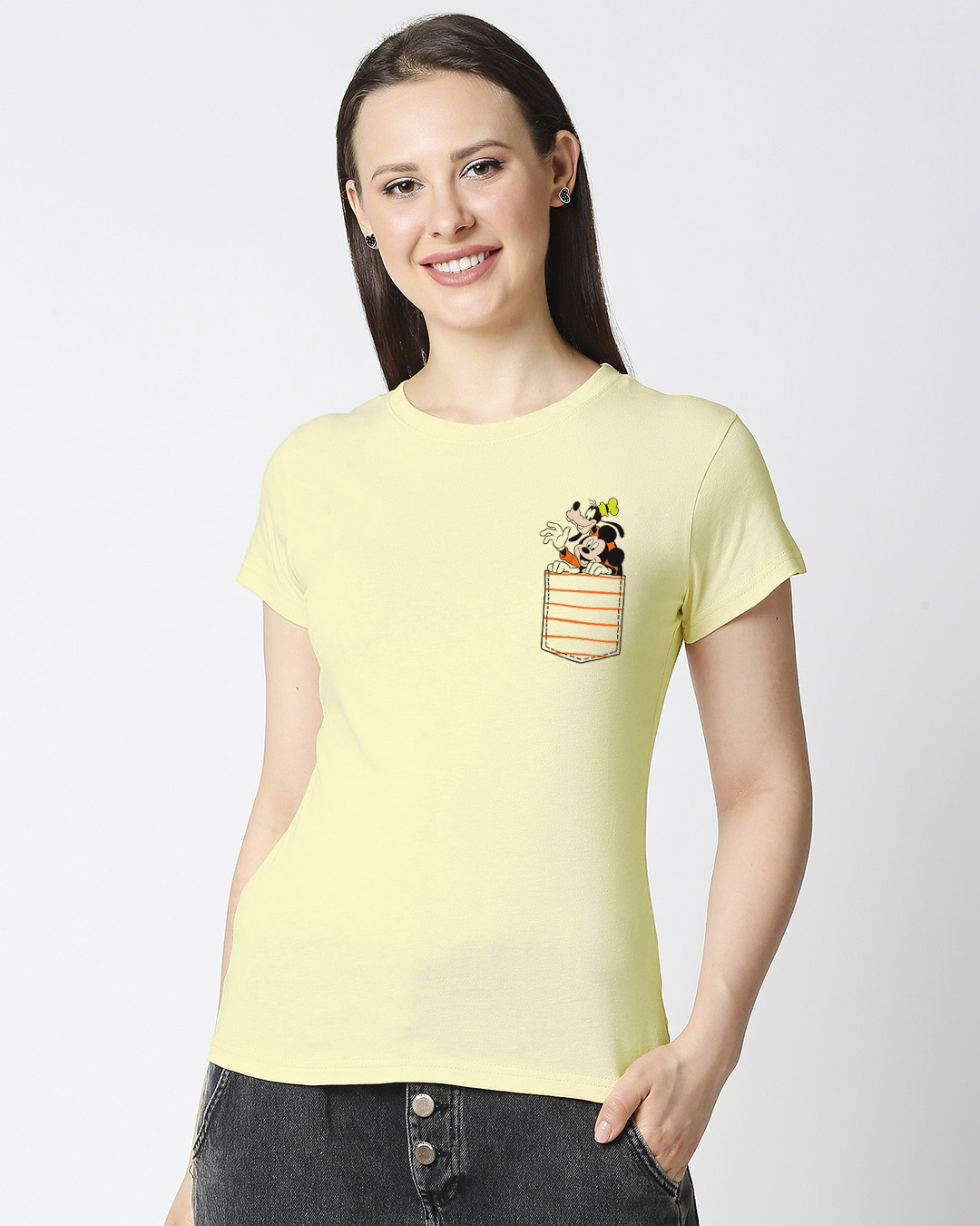 Shop Goofy Mickey Pocket Half Sleeve Printed T-Shirt-Back