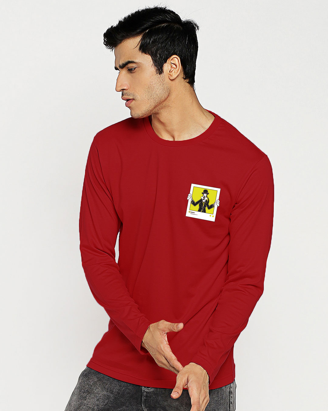 Shop GOOFY NEON Full Sleeve T-Shirt Bold Red (DL)-Back