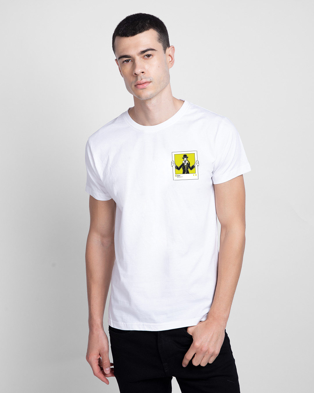 Shop GOOFY NEON Half Sleeve T-Shirt White (DL)-Back