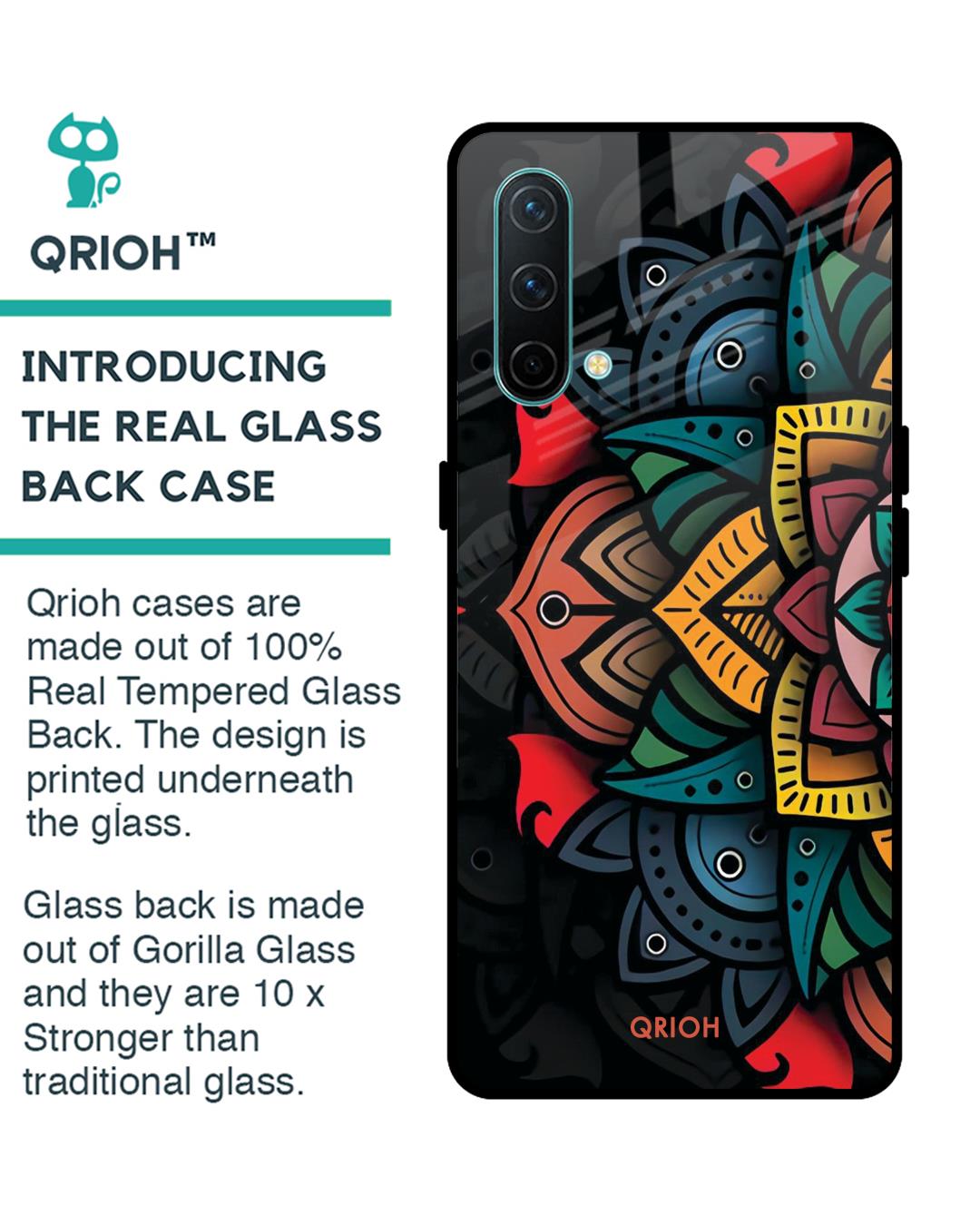 Shop Gorgeous Flower Printed Premium Glass Cover For OnePlus Nord CE (Impact Resistant, Matte Finish)-Back