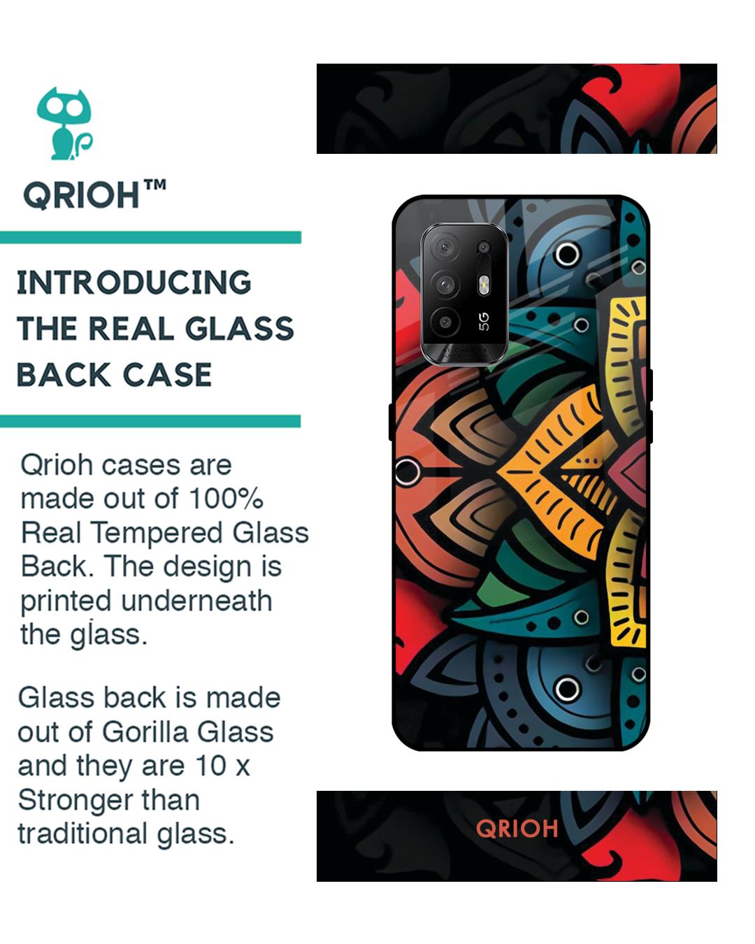 Shop Gorgeous Flower Printed Premium Glass Cover For Oppo F19 Pro Plus (Impact Resistant, Matte Finish)-Back