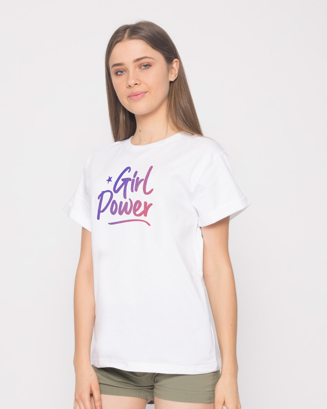 Shop Gradient Girl Power Boyfriend T-Shirt-Back