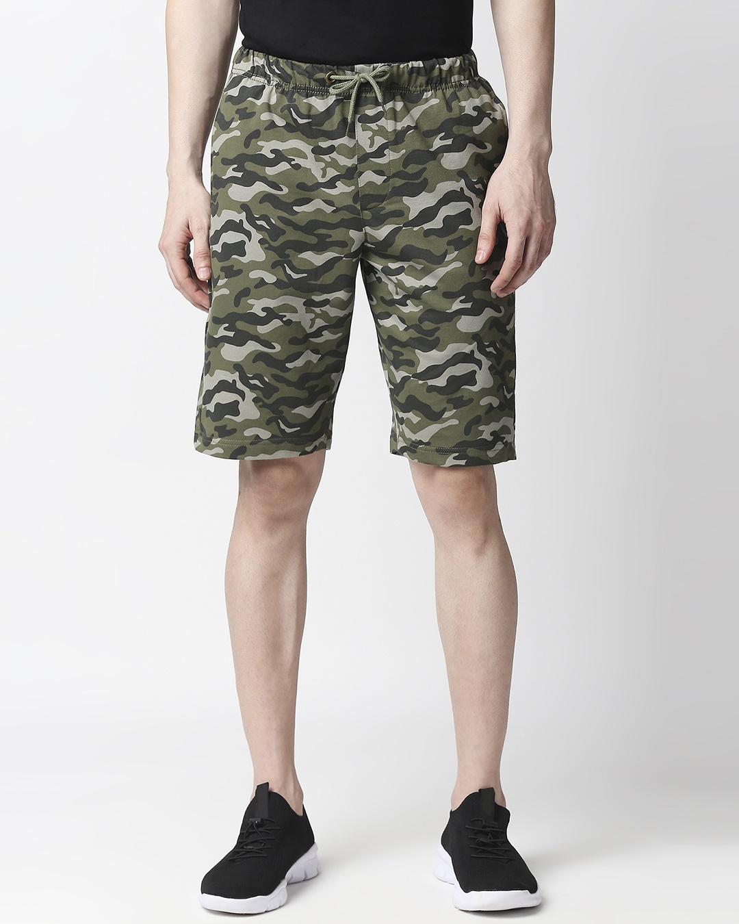 Shop Green Camo Casual Shorts-Back