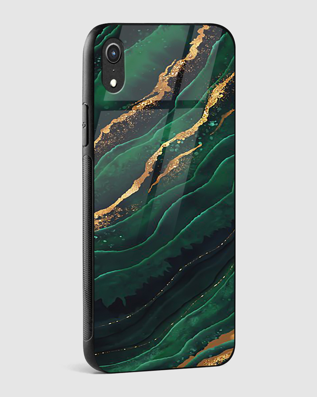 Shop Green Emerald Premium Glass Case for Apple iPhone XR-Back