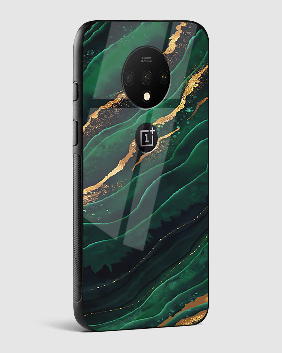 Shop Green Emerald Premium Glass Case for OnePlus 7T-Back