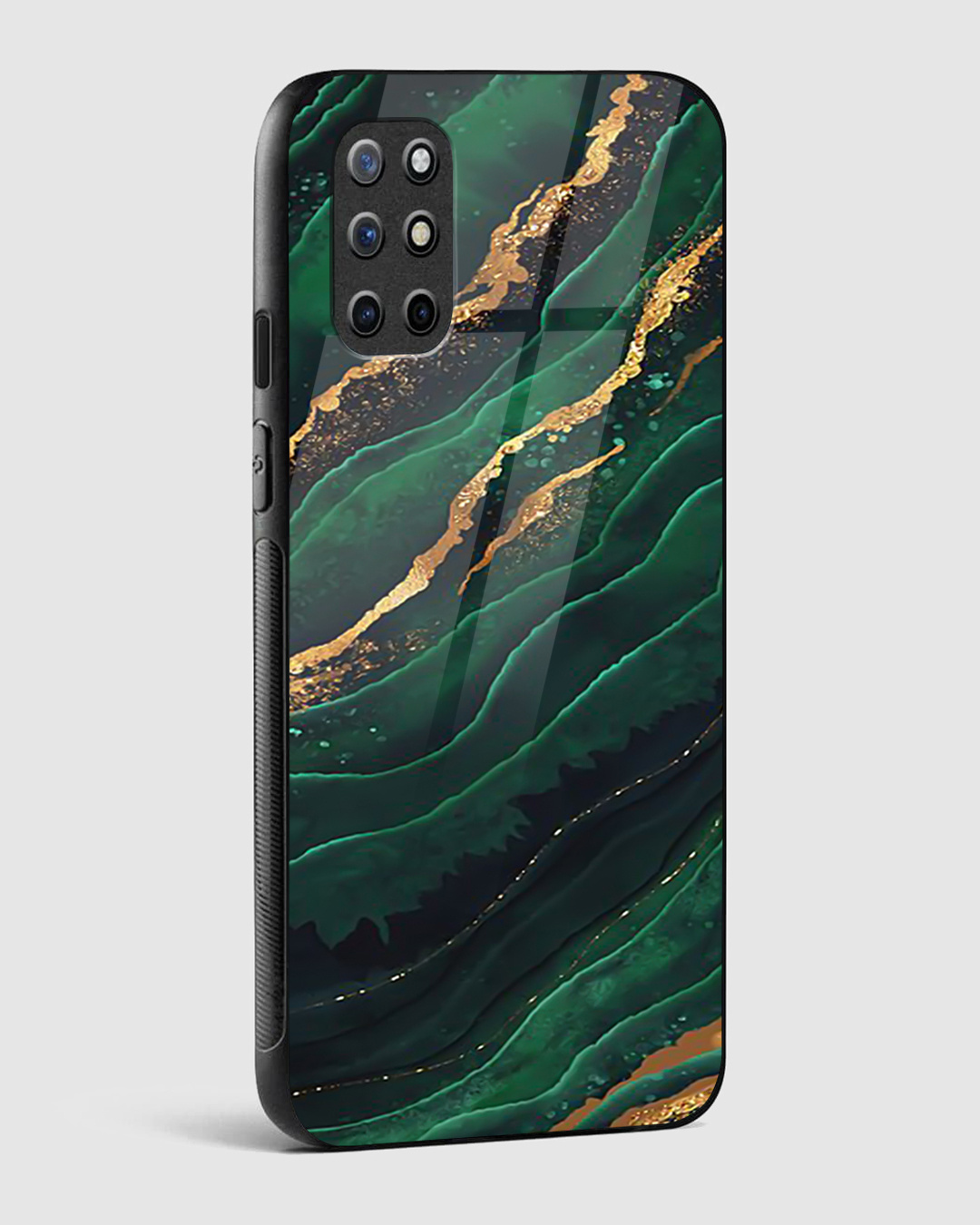 Shop Green Emerald Premium Glass Case for OnePlus 8T-Back