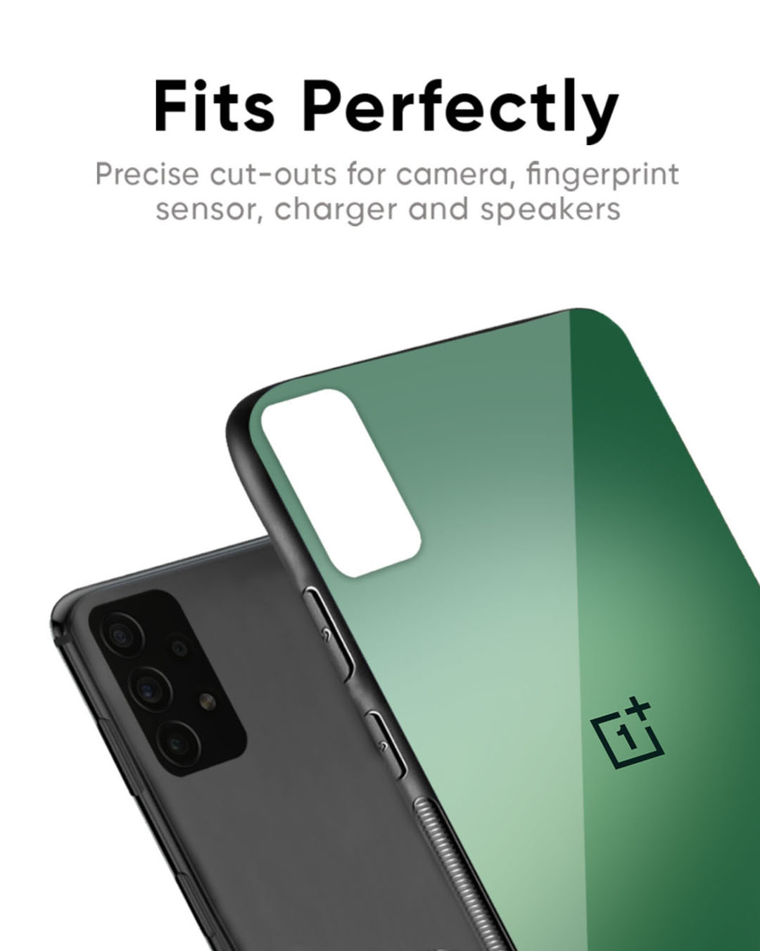 Shop Green Grunge Texture Premium Glass Case for OnePlus 11 5G (Shock Proof, Scratch Resistant)-Back