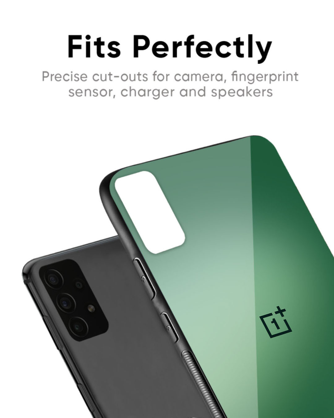 Shop Green Grunge Texture Premium Glass Case for OnePlus 7 Pro (Shock Proof, Scratch Resistant)-Back