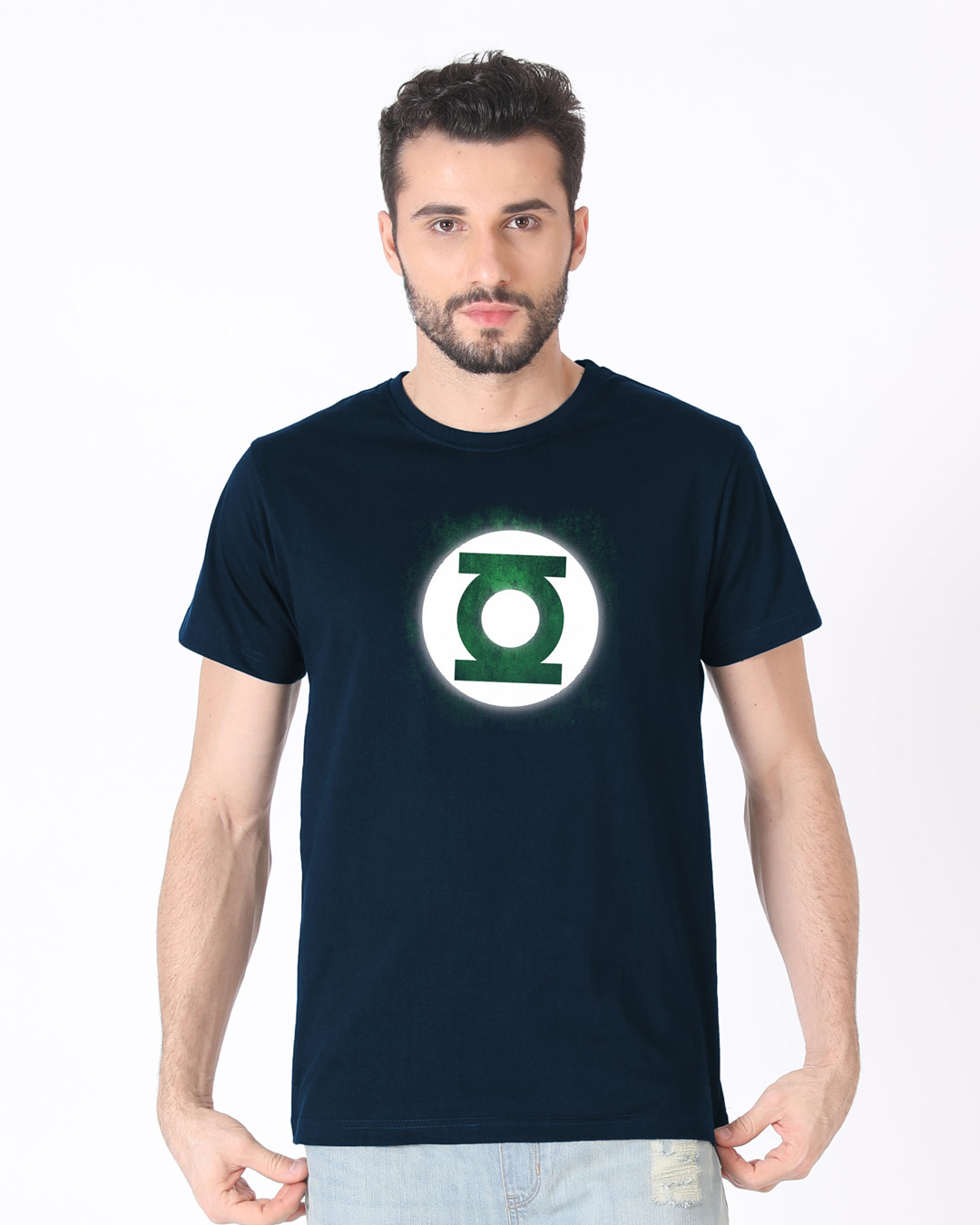Shop Green Lantern Glow Half Sleeve T-Shirt (DCL)(GID)-Back
