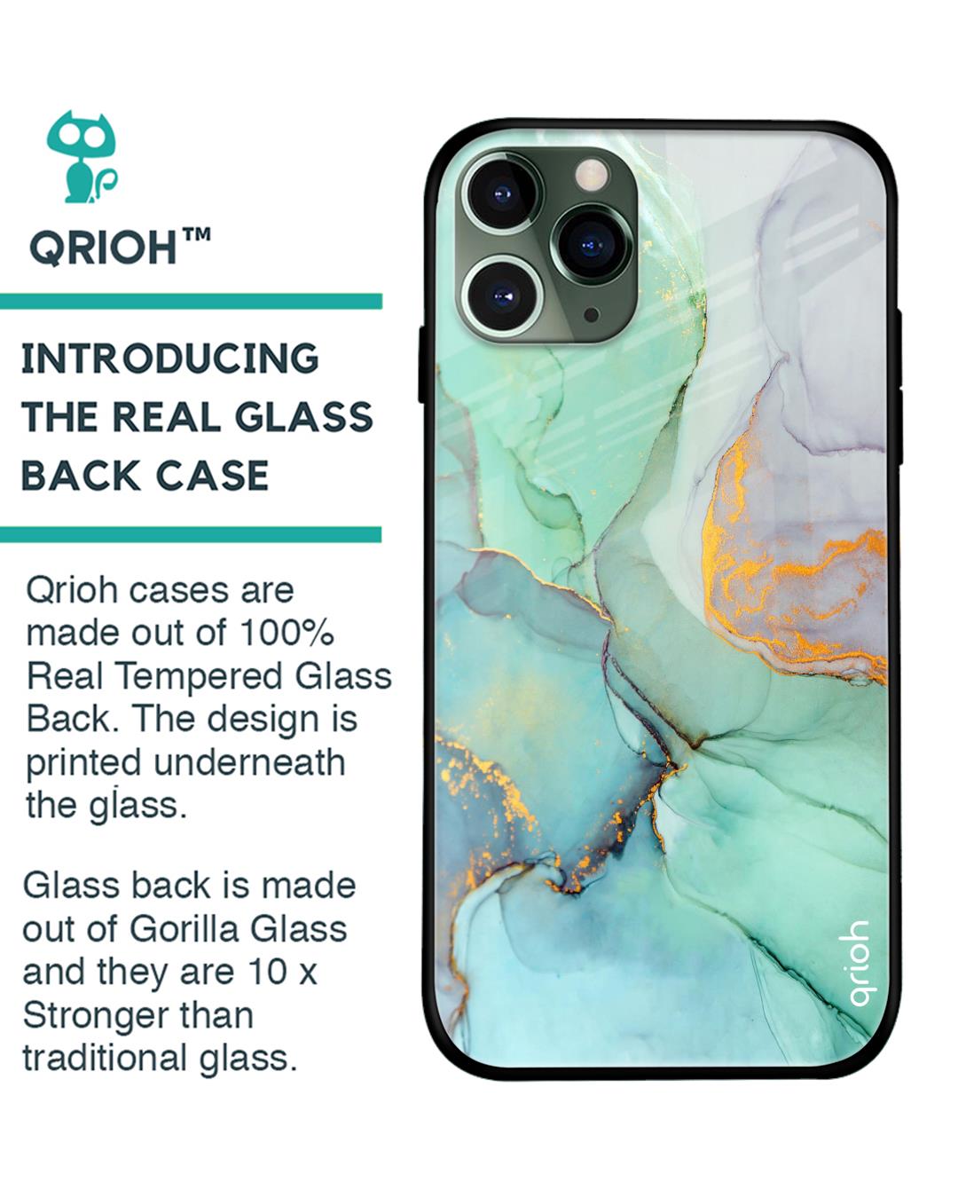 Shop Iphone 11 Pro Max Green Marble Glass Case-Back