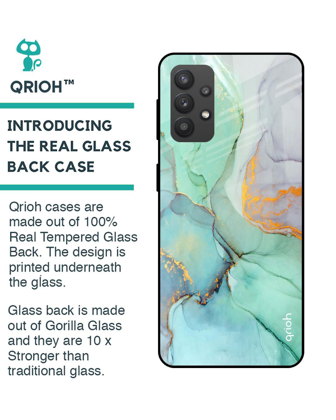 Shop Marble Printed Premium Glass Cover for Samsung Galaxy M32 5G (Shock Proof, Lightweight)-Back
