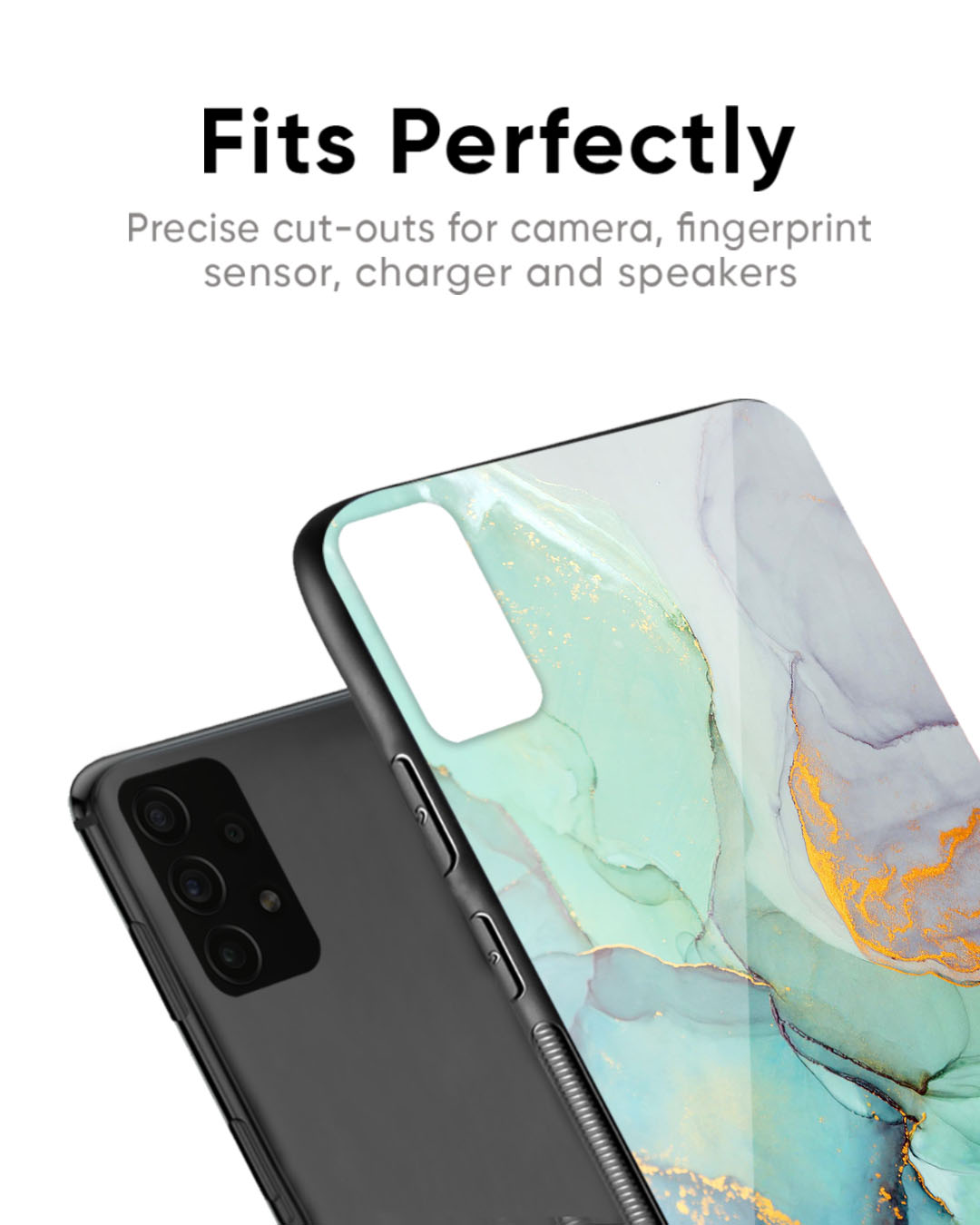 Shop Green Marble Premium Glass Case for Redmi Note 12 Pro+ 5G (Shock Proof, Scratch Resistant)-Back