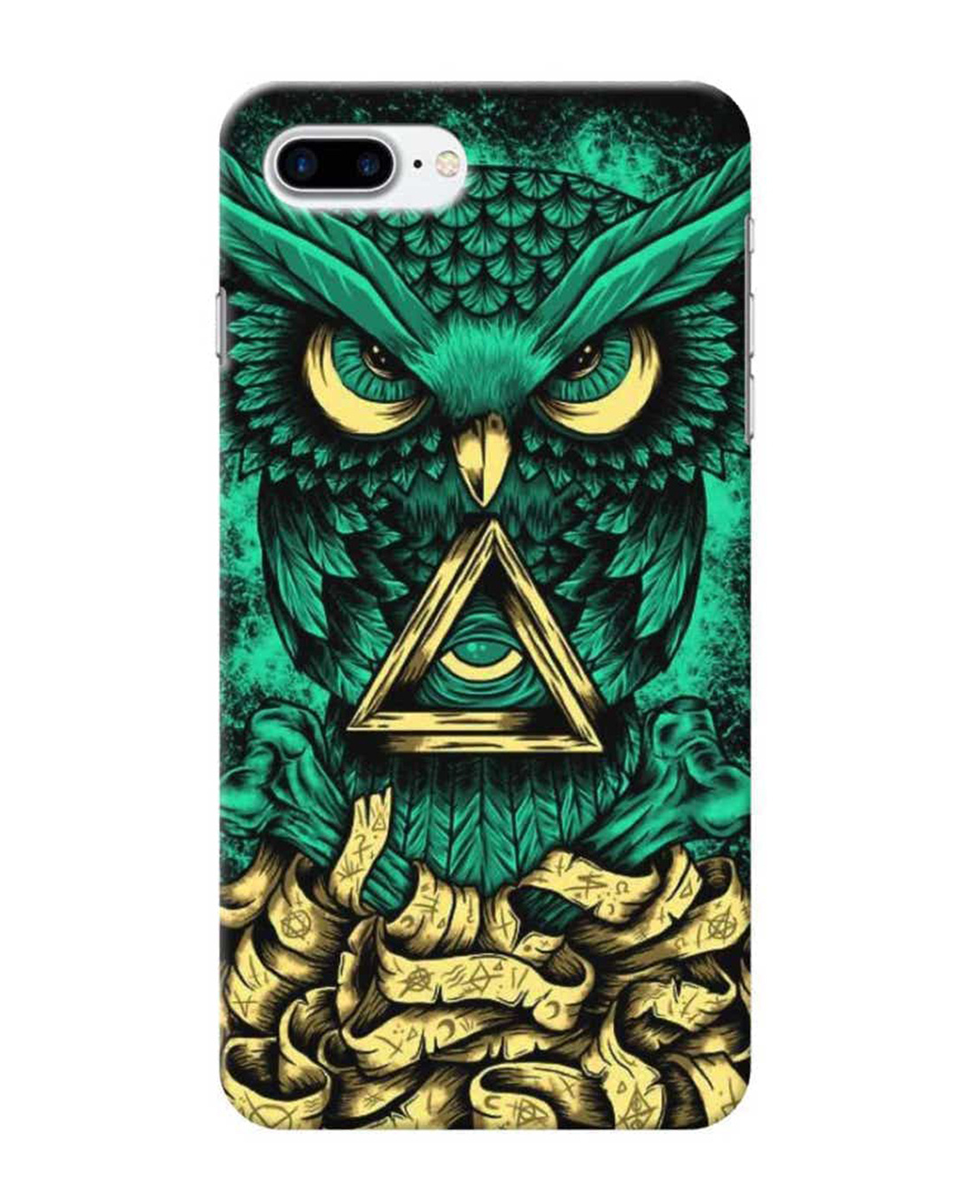 Shop Green Owl Printed Designer Hard Cover For iPhone 8 Plus (Impact Resistant, Matte Finish)-Front