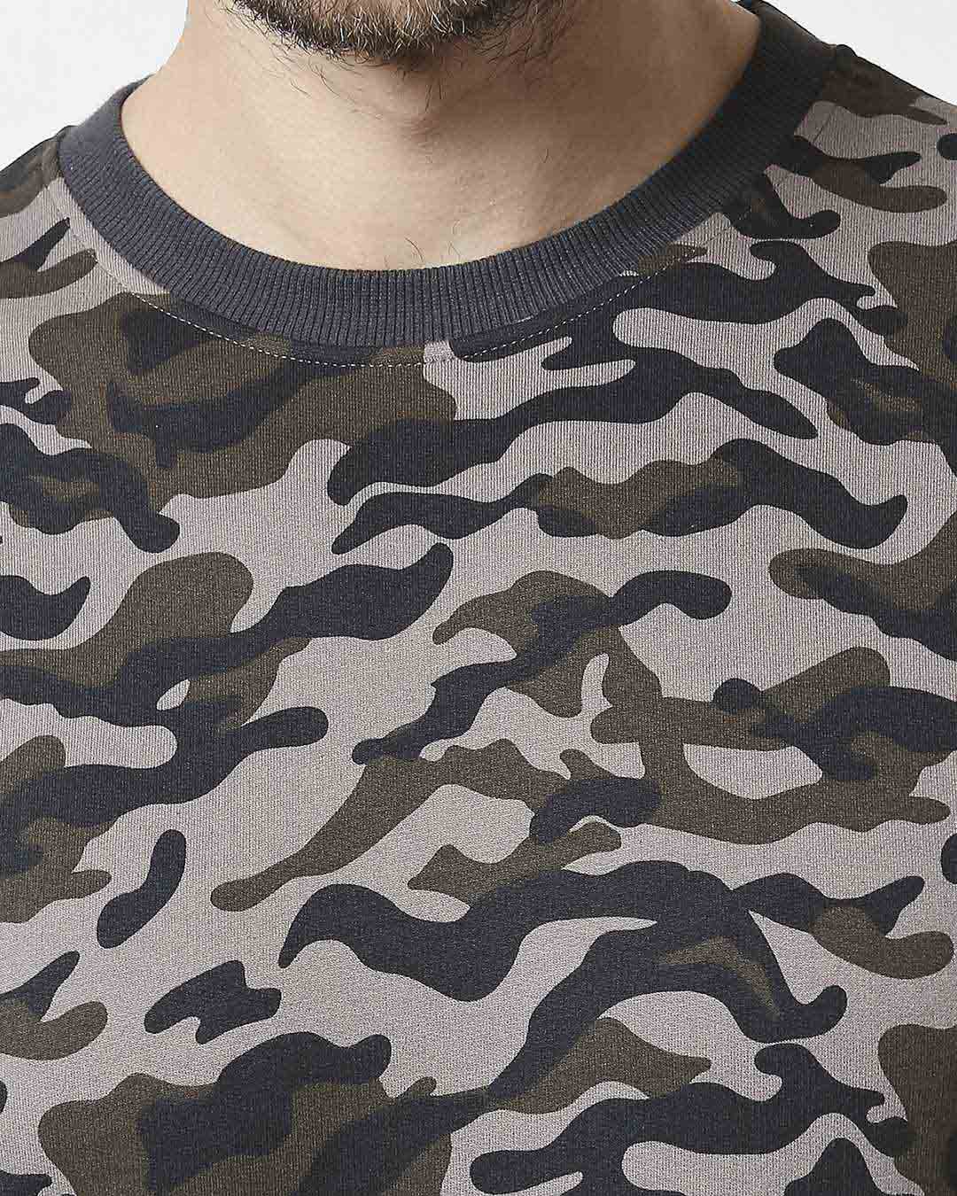 grey camo crewneck