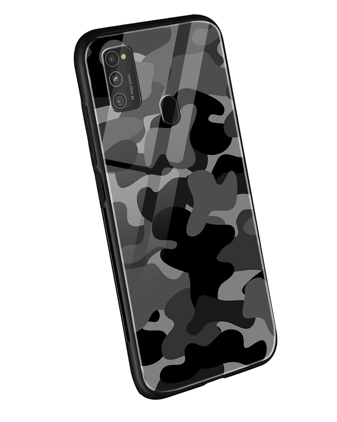 Shop Grey Camouflage Samsung Galaxy M21 Mobile Cover-Back