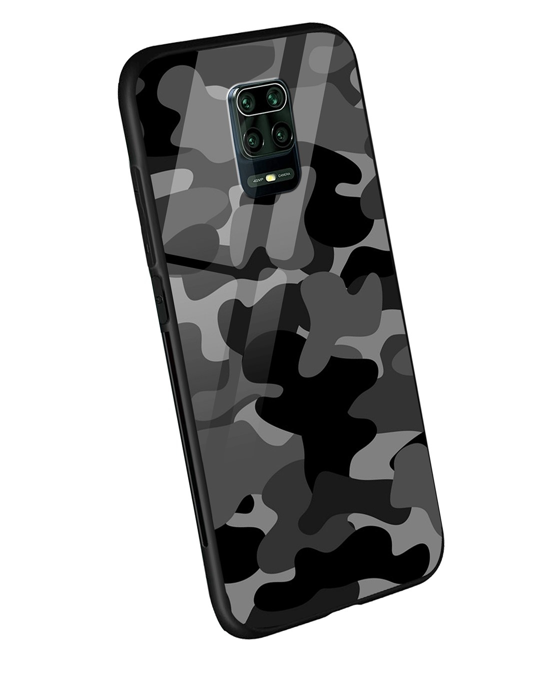 Shop Grey Camouflage Xiaomi Redmi Note 9 Pro Mobile Cover-Back