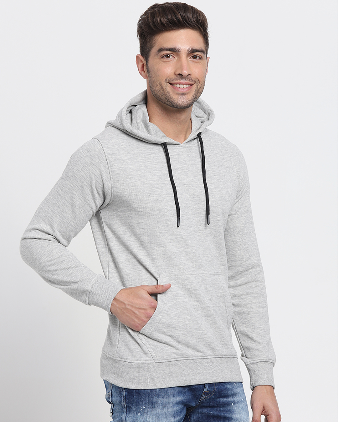 Shop Men's Grey Hoodies-Back