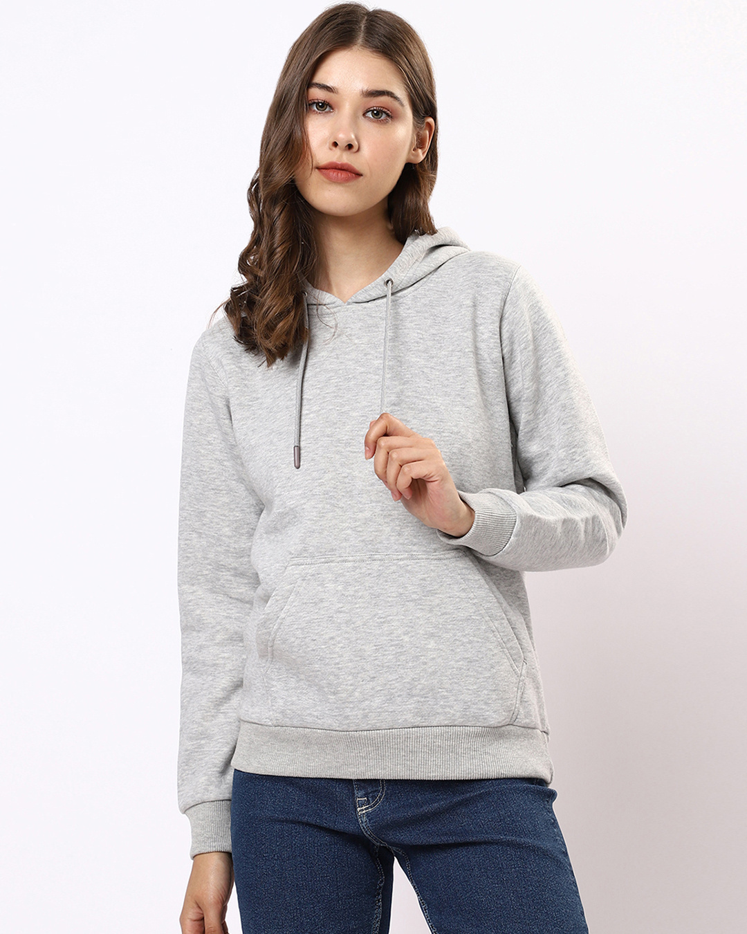 Shop Women's Grey Plus Size Hoodie-Back