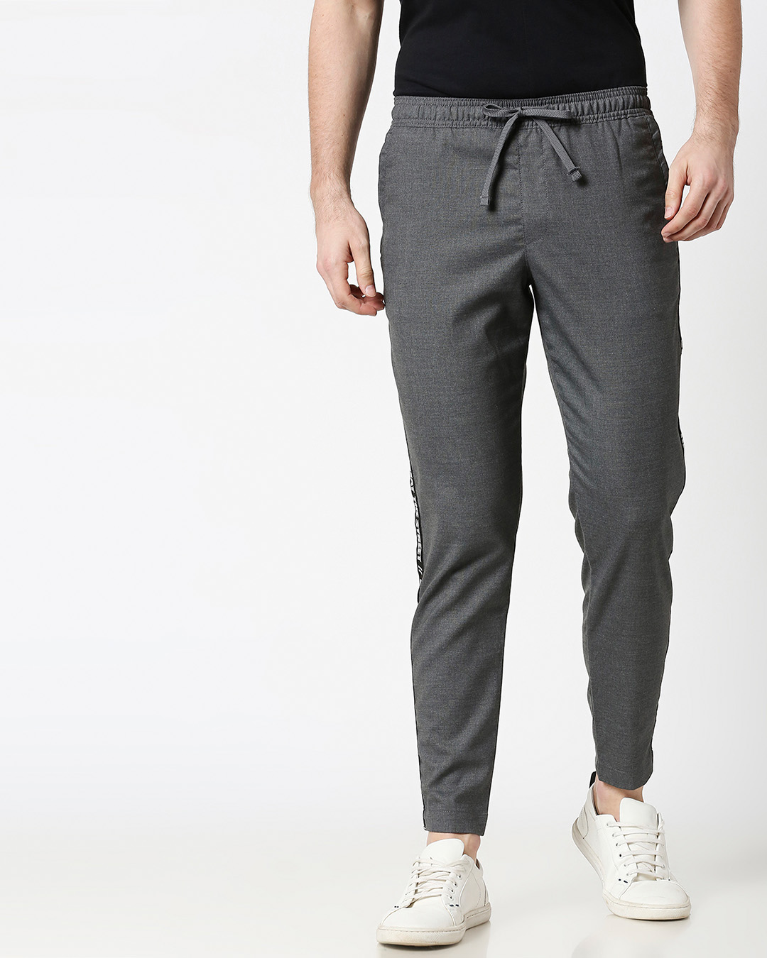 Shop Grey Men's Casual Jogger Pants-Back