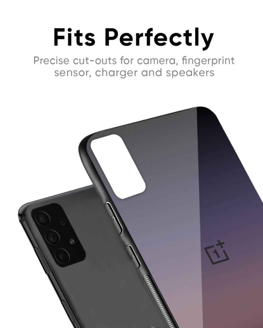 Shop Grey Ombre Premium Glass Case for OnePlus 7 Pro(Shock Proof, Scratch Resistant)-Back